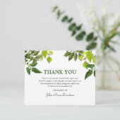begrafenis bedankje | Groene bladeren Bedankkaart (Staand voorkant)