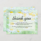 Begrafenis bedankje Opmerking | Daisy Floral Sympa Bedankkaart (Voorkant / Achterkant)