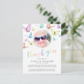 Begrafenis bedankje Opmerking | Foto Butterfly Bedankkaart (Staand voorkant)