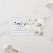 Begrafenis bedankje Opmerking | Orchidee rouwverwe Kaart (Voorkant / Achterkant in situ)