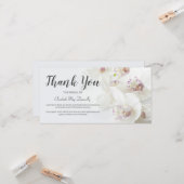 Begrafenis bedankje Opmerking | Orchidee rouwverwe Kaart (Voorkant / Achterkant in situ)