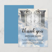 Begrafenis bedankje Opmerking | Poorten van de hem Notitiekaartje (Voorkant / Achterkant)