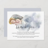 Begrafenis bedankje Opmerking | Sleeping Girl Ange Bedankkaart (Voorkant / Achterkant)