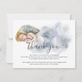 Begrafenis bedankje Opmerking | Sleeping Girl Ange Bedankkaart