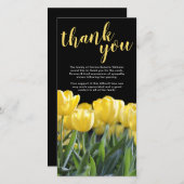 Begrafenis bedankje Opmerking | Sympathy Yellow Tu Bedankkaart (Voorkant / Achterkant)