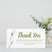 Begrafenis bedankje Opmerking | White Lily Floral Kaart (Staand voorkant)