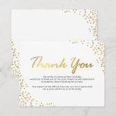 Begrafenis bedankje Opmerking | witgouden glamour Bedankkaart (Voorkant / Achterkant)