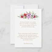 Begrafenis bedankjes klein | Bosbloemen Bedankkaart (Achterkant)