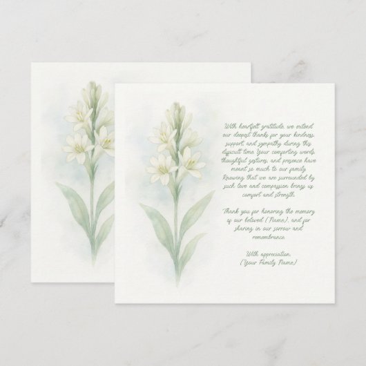  begrafenis bedankkaart (Voorkant / Achterkant)