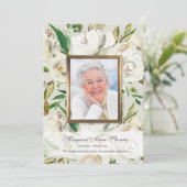 Begrafenis bedankkaarten | Antiek witte rozen Bedankkaart (Staand voorkant)