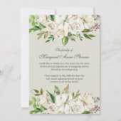 Begrafenis bedankkaarten | Antiek witte rozen Bedankkaart (Achterkant)