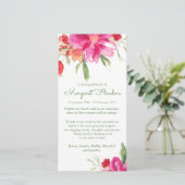 Begrafenis bedankkaarten | Aquarel Florals Bedankkaart (Staand voorkant)