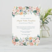 Begrafenis bedankkaarten | Aquarel Rozen Kaart (Staand voorkant)