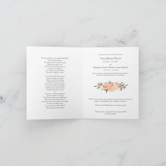 Begrafenis bedankkaarten | Bloemenweide Kaart (Binnen)