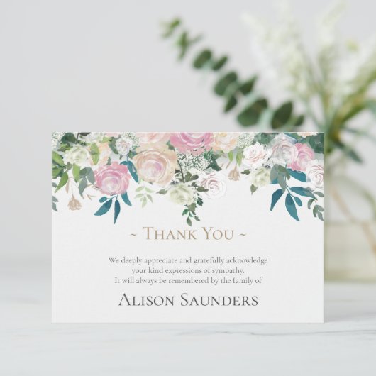 Begrafenis bedankkaarten | Bloemmoment Bedankkaart (Staand voorkant)