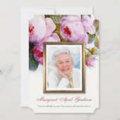 Begrafenis bedankkaarten | Botanische bloemen roze Kaart (Voorkant)