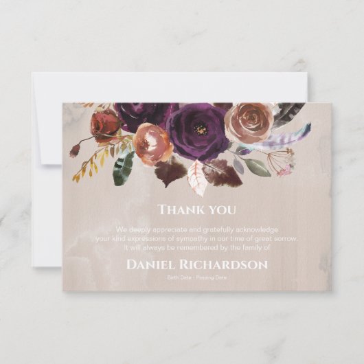 Begrafenis bedankkaarten | Butterum en pruimen Bedankkaart (Voorkant)