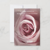 Begrafenis bedankkaarten | Dusty Pink Rose Bedankkaart (Voorkant)