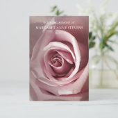 Begrafenis bedankkaarten | Dusty Pink Rose Bedankkaart (Staand voorkant)