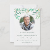 Begrafenis bedankkaarten | Eucalyptus 1 Kaart (Voorkant)