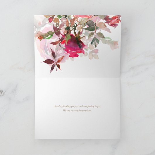 Begrafenis bedankkaarten | Frosty Rozen Kaart (Binnen)