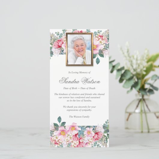 Begrafenis bedankkaarten | Geurige tuin 1 Bedankkaart (Staand voorkant)
