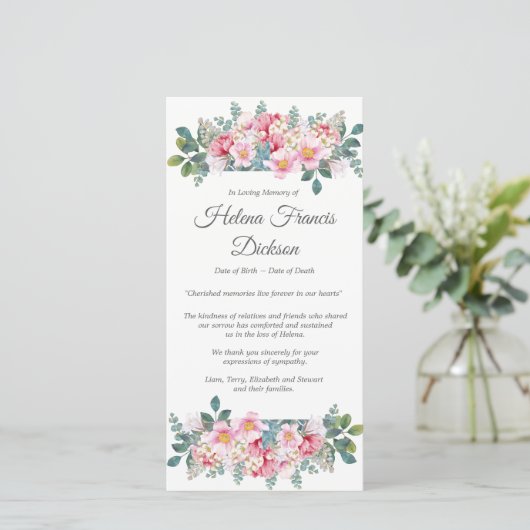 Begrafenis bedankkaarten | Geurige tuin 3 Bedankkaart (Staand voorkant)