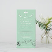 Begrafenis bedankkaarten | Hartsymfonie & kruis Bedankkaart (Staand voorkant)