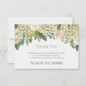 Begrafenis bedankkaarten | Hydrangea Rozen Bedankkaart (Voorkant)