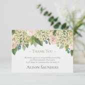Begrafenis bedankkaarten | Hydrangea Rozen Bedankkaart (Staand voorkant)