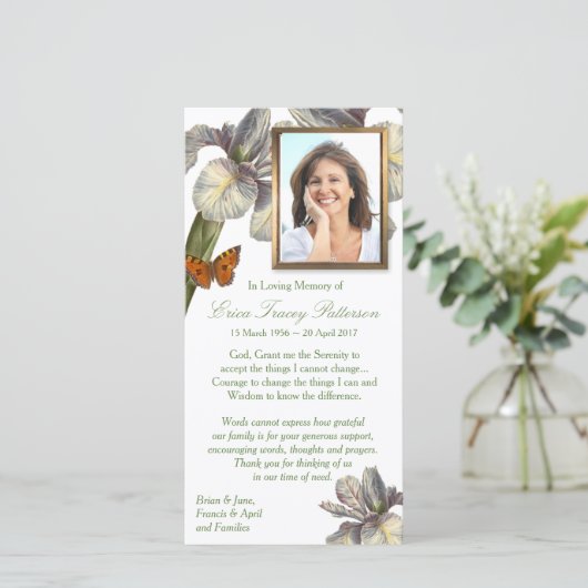 Begrafenis bedankkaarten | Koesteren Bedankkaart (Staand voorkant)