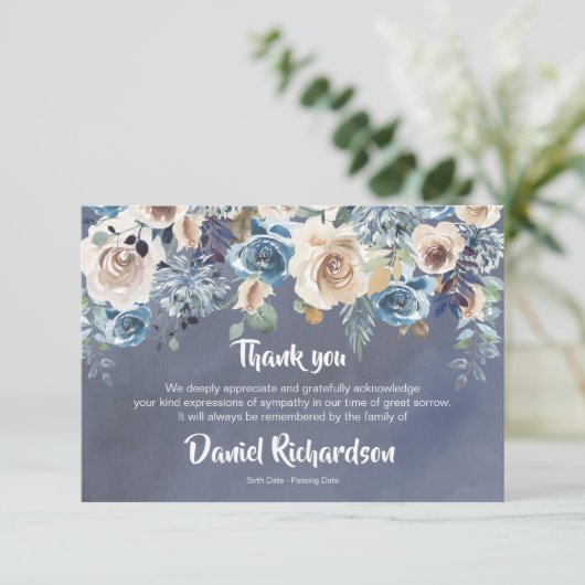 Begrafenis bedankkaarten | Liefdevolle herinnering Bedankkaart (Staand voorkant)