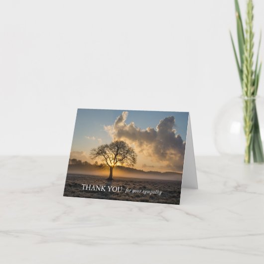 Begrafenis bedankkaarten | Lone Tree Bedankkaart (Voorkant)