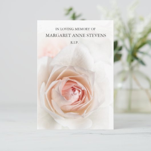 Begrafenis bedankkaarten | Mooi Roos Kaart (Staand voorkant)