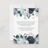 Begrafenis bedankkaarten | Navy Peony Bedankkaart (Achterkant)