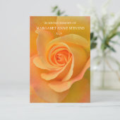 Begrafenis bedankkaarten | ORANJE ROOS Kaart (Staand voorkant)