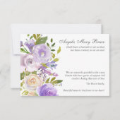 Begrafenis bedankkaarten | PAARSE ROZEN Bedankkaart (Voorkant)