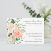 Begrafenis bedankkaarten | Perzik Rozen Bedankkaart (Staand voorkant)