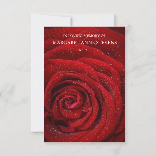 Begrafenis bedankkaarten | Red Rose Bedankkaart (Voorkant)