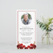 Begrafenis bedankkaarten | Red Rose Boeket 1 Bedankkaart (Staand voorkant)