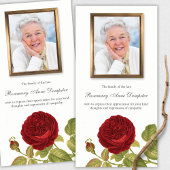 Begrafenis bedankkaarten | Red Rose & Foto Bedankkaart
