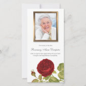 Begrafenis bedankkaarten | Red Rose & Foto Bedankkaart (Voorkant)