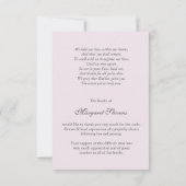 Begrafenis bedankkaarten |  roze pioen 5 bedankkaart (Achterkant)