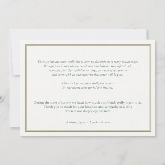 Begrafenis bedankkaarten | Roze Rozen Kaart (Achterkant)