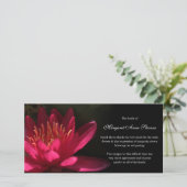 Begrafenis bedankkaarten | Roze Waterlelie Bedankkaart (Staand voorkant)