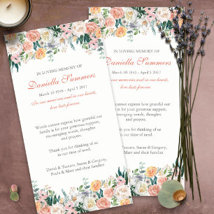 Begrafenis bedankkaarten   ROZEN VAN DE WATERVERF  Bedankkaart