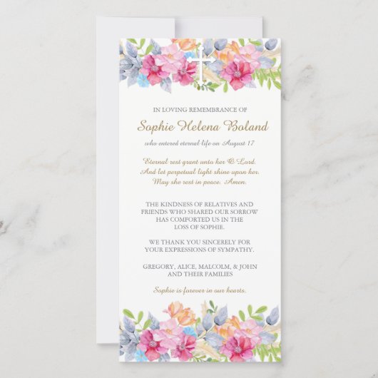 Begrafenis bedankkaarten | Rustieke tuin 1 Bedankkaart (Voorkant)