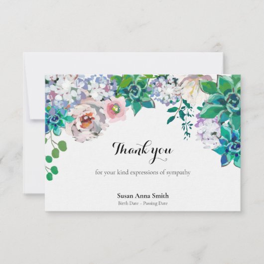 Begrafenis bedankkaarten | Rustige tuin Bedankkaart (Voorkant)