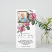 Begrafenis bedankkaarten | Thee Roos & Foto Bedankkaart (Staand voorkant)