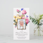 Begrafenis bedankkaarten | Vlinders & Rozen Bedankkaart (Staand voorkant)